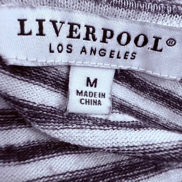 Liverpool Los Angeles Striped V-Neck Women's Top Open Back Medium - Picture 8 of 9